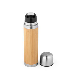 hi!dea 94254 - Thermos 450mL en bambou et acier inox