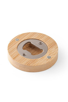 Bamboo coaster with bottle opener - Egotier 94573