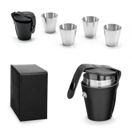 Set of 4 stainless steel cups 25 mL - Egotier 94664