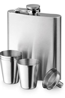 Set aus Edelstahlflasche und Gläsern 200 mL - Egotier 94665