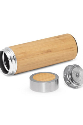 Bamboo and stainless steel (90% recycled) thermal bottle 430 mL - Egotier 94683