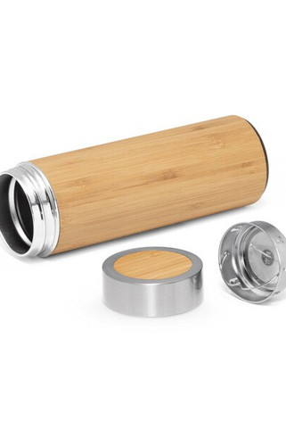 Bamboo and stainless steel (90% recycled) thermal bottle 430 mL - Egotier 94683
