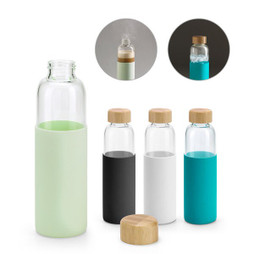 hi!dea 94699 - Bamboo and borosilicate glass bottle 600 mL