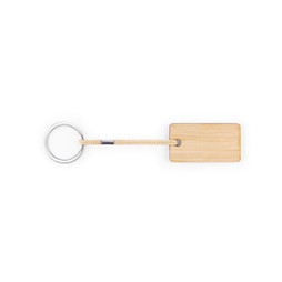hi!dea 95089 - Rectangular bamboo keyring with PET cord