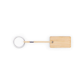 hi!dea 95089 - Porte-clés rectangulaire en bambou avec cordon en PET