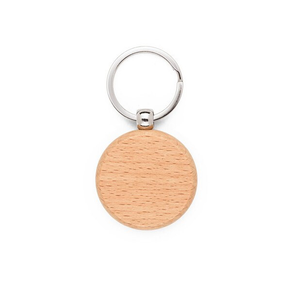 Round keyring in beech wood - Egotier 95094