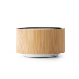 hi!dea 97125 - Portable 3W speaker with 2h battery life in bamboo and ABS