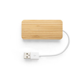 hi!dea 97127 - HUB with 2 USB-A and 1 USB-C ports in bamboo