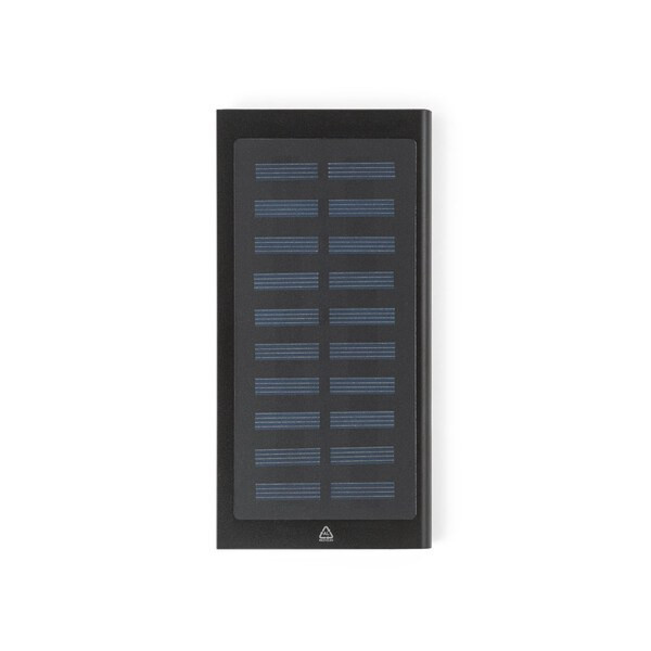 8.000 mAh power bank with solar panel in 100% recycled aluminium - Egotier 97137