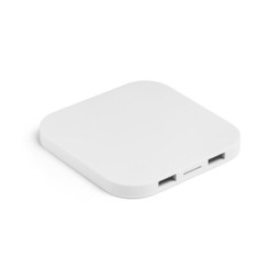 hi!dea 97903 - Superschnelles 15W wireless Ladegerät mit HUB 2 USB-A Anschlüssen aus Recyceltes ABS (100% rABS)