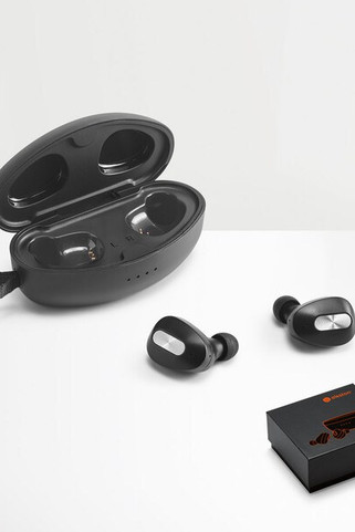 Ekston 97922 - Wireless charger in zinc and Wireless earphones in metal and ABS acrylic