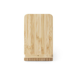 hi!dea 97940 - Smartphone holder and ballpoint holder with 10W fast wireless charger in bamboo