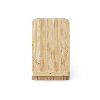 Smartphone holder and ballpoint holder with 10W fast wireless charger in bamboo - Egotier 97940