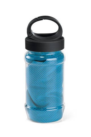 Set with a PP and PET bottle and a polyamide and polyester sports towel - Egotier 99967