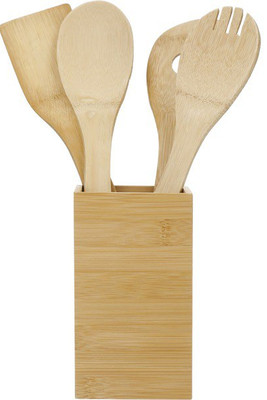 Juego de utensilios de cocina de 4 piezas y bote de bambú - PCNA 1401-09