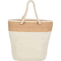 PCNA 7900-22 - Tote de cuerda de lona de algodón de 12 oz con acento de yute