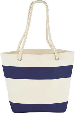 Capri Stripes 12oz Cotton Canvas Shopper Tote - PCNA 7900-40