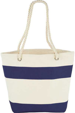 Capri Stripes 12oz Cotton Canvas Shopper Tote - PCNA 7900-40