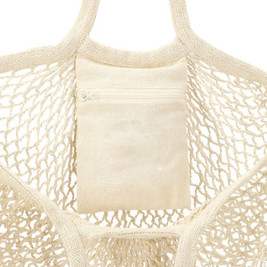 PCNA 7900-96 - Riviera Cotton Mesh Market Bag w/Zippered Pouch