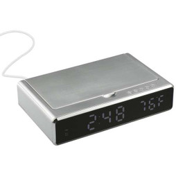 PCNA 7143-18 - UV Sanitizer Desk Clock with Wireless Charging