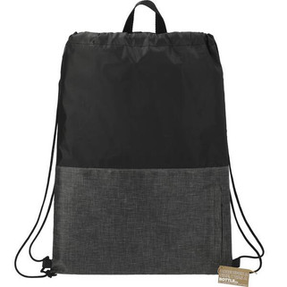 Ash Zippered Recycled Drawstring Bag - PCNA 3005-41