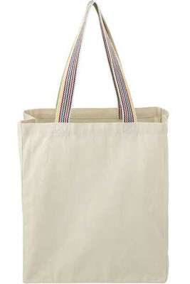 Rainbow Recycled 6oz Cotton Grocery Tote - PCNA 7901-03