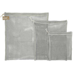 PCNA 7901-19 - Recycled Cotton Mesh Cinch Pouch Set