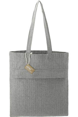 Recycled Cotton Herringbone Tote w/Zip Pocket - PCNA 7901-10
