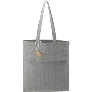 Recycled Cotton Herringbone Tote w/Zip Pocket - PCNA 7901-10