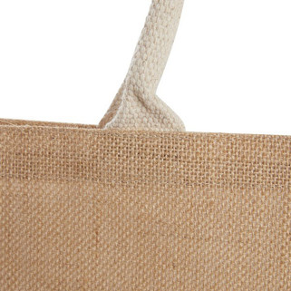 Jute Shopper Tote with Recycled Cotton Pocket - PCNA 7900-88