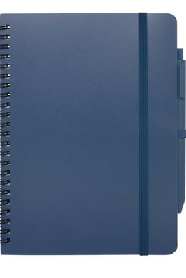 Thalaasa A5 ocean-bound hard cover notebook with ballpoint pen (black ink) - EgotierPro 107901