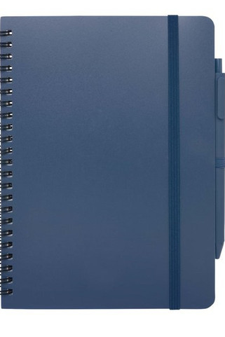 Thalaasa A5 ocean-bound hard cover notebook with ballpoint pen (black ink) - EgotierPro 107901