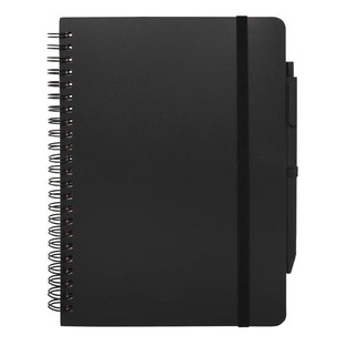 Thalaasa A5 ocean-bound hard cover notebook with ballpoint pen (black ink) - EgotierPro 107901