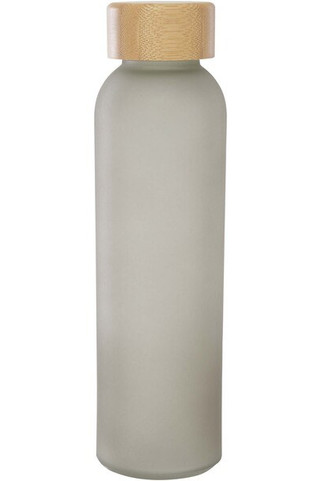 Lume 500 ml matte soda lime glass bottle with bamboo lid - EgotierPro 100830