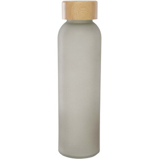 Lume 500 ml Flasche aus mattiertem Kalknatronglas mit Bambusdeckel - EgotierPro 100830