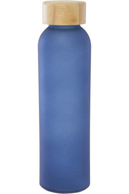 Lume 500 ml Flasche aus mattiertem Kalknatronglas mit Bambusdeckel - EgotierPro 100830