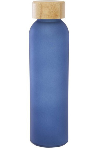 Lume 500 ml matte soda lime glass bottle with bamboo lid - EgotierPro 100830