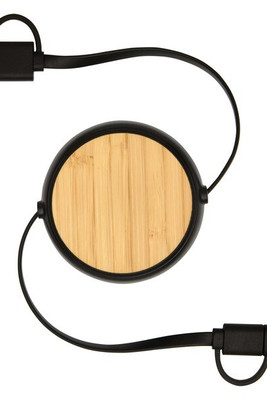 Chechia 5-in-1 recycled plastic 100 cm retractable data sync and 45W fast charge cable - EgotierPro 124419