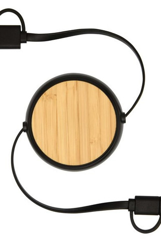 Chechia 5-in-1 recycled plastic 100 cm retractable data sync and 45W fast charge cable - EgotierPro 124419