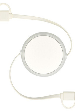 Alasia 5-in-1 100 cm recycled plastic and aluminium retractable data sync and 45W fast charge cable - EgotierPro 124420