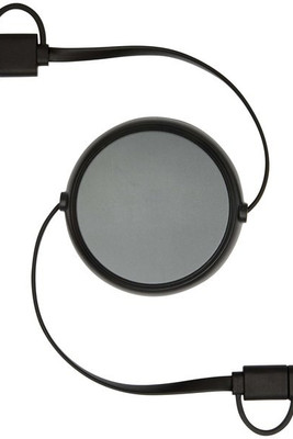 Alasia 5-in-1 100 cm recycled plastic and aluminium retractable data sync and 45W fast charge cable - EgotierPro 124420