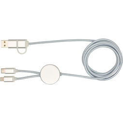 PF Concept 124425 - Alasia 5-in-1 150 cm datasynchronisatie- en 27 W snellaadkabel van gerecycled aluminium en plastic