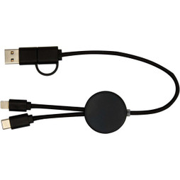 PF Concept 124427 - Citala 5-in-1 recycled plastic 30 cm data sync and 27W fast charge cable