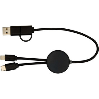 Citala 5-in-1 recycled plastic 30 cm data sync and 27W fast charge cable - EgotierPro 124427
