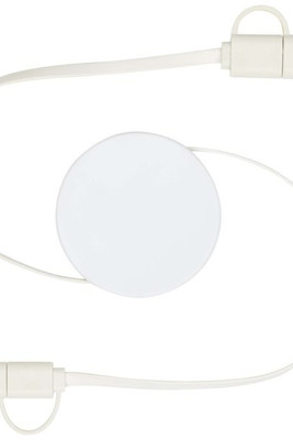 Câble rétractable 5 en 1 Citala en plastique recyclé de 90 cm pour la synchronisation des données et la charge rapide de 40 W - EgotierPro 124430