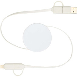 PF Concept 124430 - Cavo 5-in-1 in plastica riciclata retrattile da 90 cm per la sincronizzazione dei dati e la ricarica rapida da 40 W Citala
