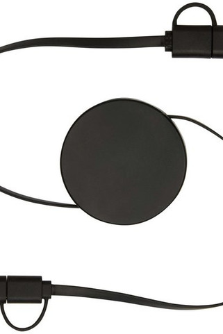 Câble rétractable 5 en 1 Citala en plastique recyclé de 90 cm pour la synchronisation des données et la charge rapide de 40 W - EgotierPro 124430