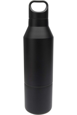 Odessy 600 ml RCS certified recycled stainless steel insulated bottle with 300 ml cup - EgotierPro 100840