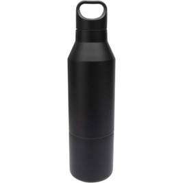 PF Concept 100840 - Bouteille isotherme Odessy de 600 ml en acier inoxydable recyclé RCS avec gobelet de 300 ml