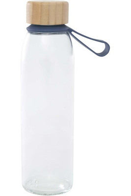 Porto 500 ml vattenflaska av glas med silikonhandtag och bambulock - EgotierPro 100853